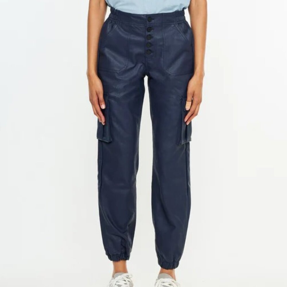 NWT Kancan Nelly High Rise Faux Leather Cargo Joggers - Picture 6 of 10